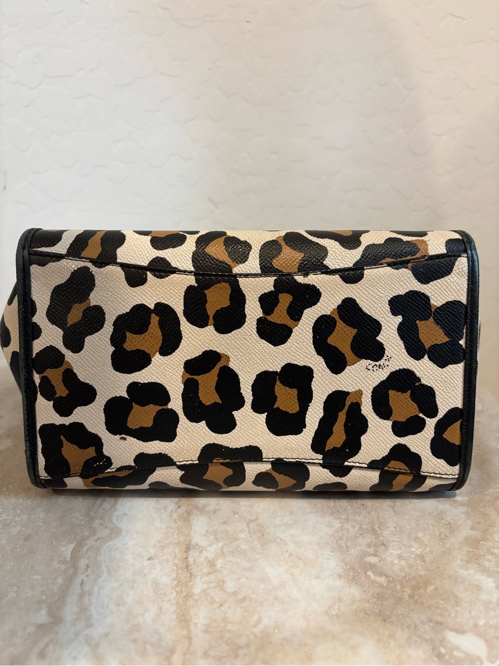 Coach Mini Crosby Carryall Leopard Print Tote Bag in Black & Brown - Picture 12 of 15